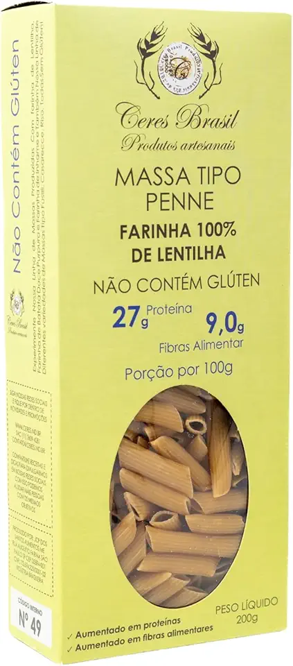 Macarrão Penne de Lentilha Amarela Sem Glúten Ceres 200g