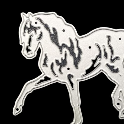 Miniatura 5 de Plantillas de troqueles de corte de metal de caballo de animales, plantilla de estampado para hacer tarjetas de bricolaje, decoraciones de diario,