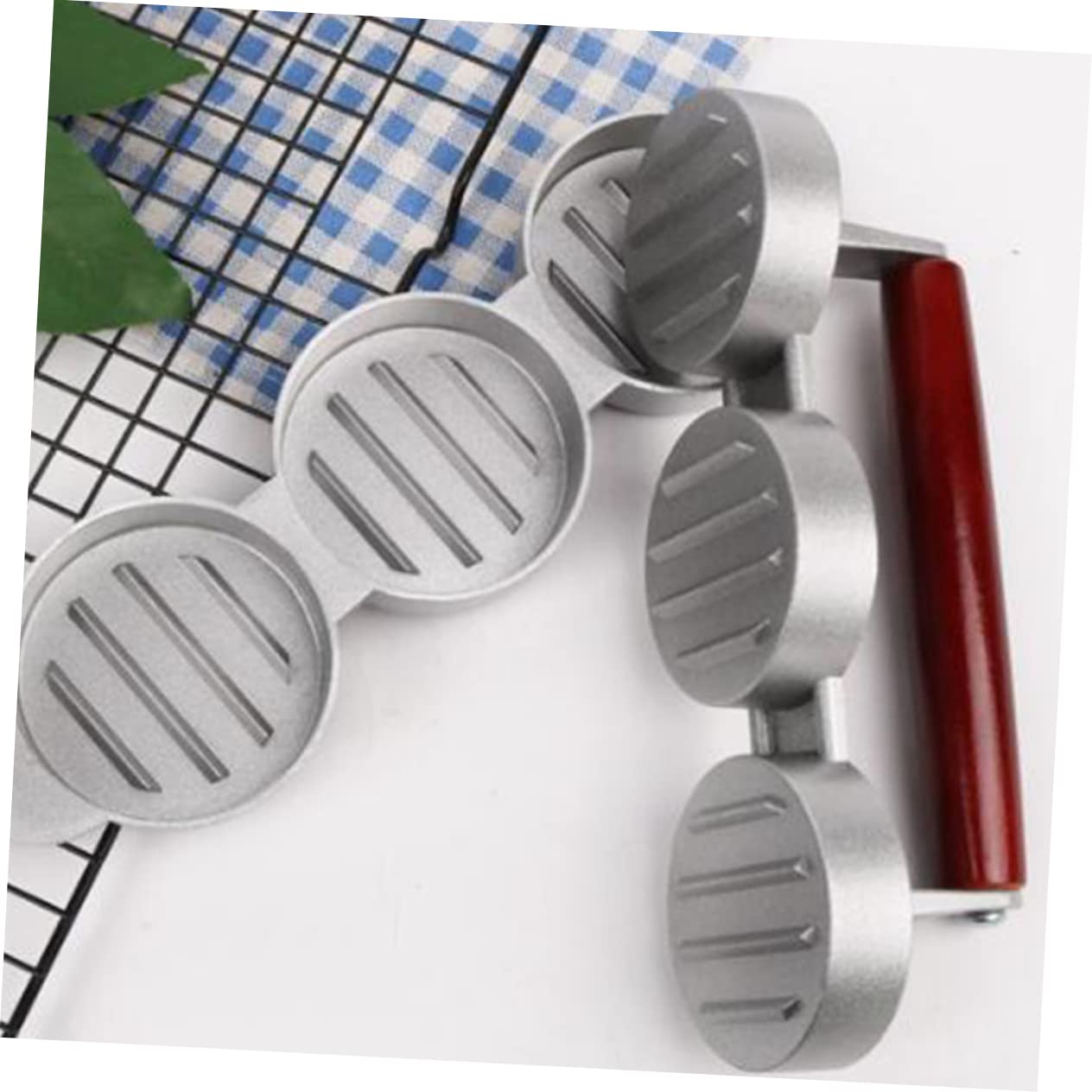 Mikikit DIY Burger Press Patty Maker Tool Compartment Meat Press Mold for Hamburgers Sausage Patties and Rice Cakes Non Stick Coating for Easy Release for Home