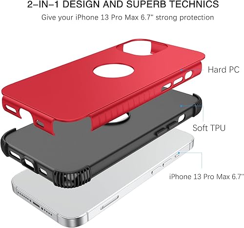 Miniatura 2 de BENTOBEN Funda para iPhone 13 Pro Max, funda para teléfono iPhone 13 ProMax, resistente 2 en 1, protección completa a prueba de golpes, híbrida de