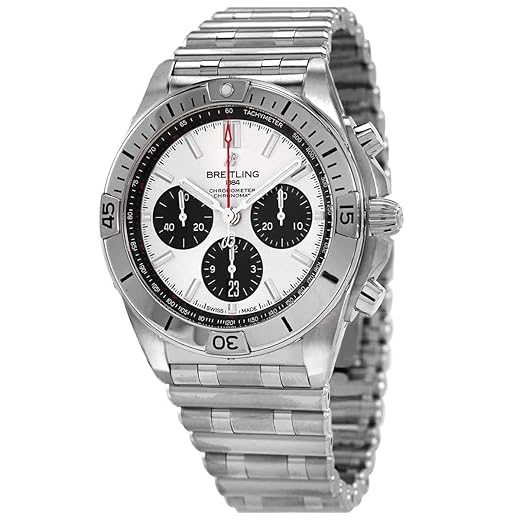 Breitling Chronomat B01 42 Chronograph Automatic Silver Dial Men's Watch AB0134101G1A1