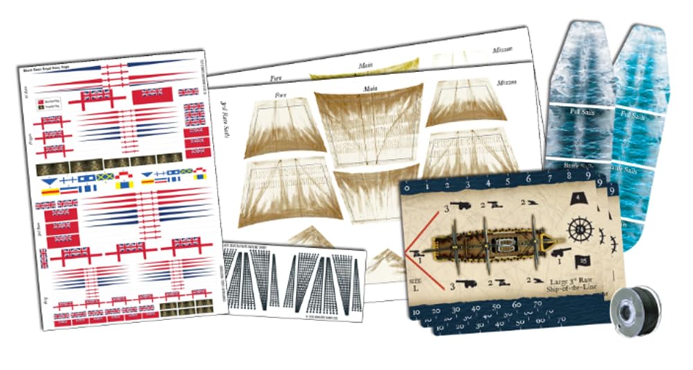 WarLord Black Seas The Age of Sail Royal Navy 3 ° Tariffe di fama per i Mari Neri Table Top Ship Combat Battle War Game 792011002, non verniciato