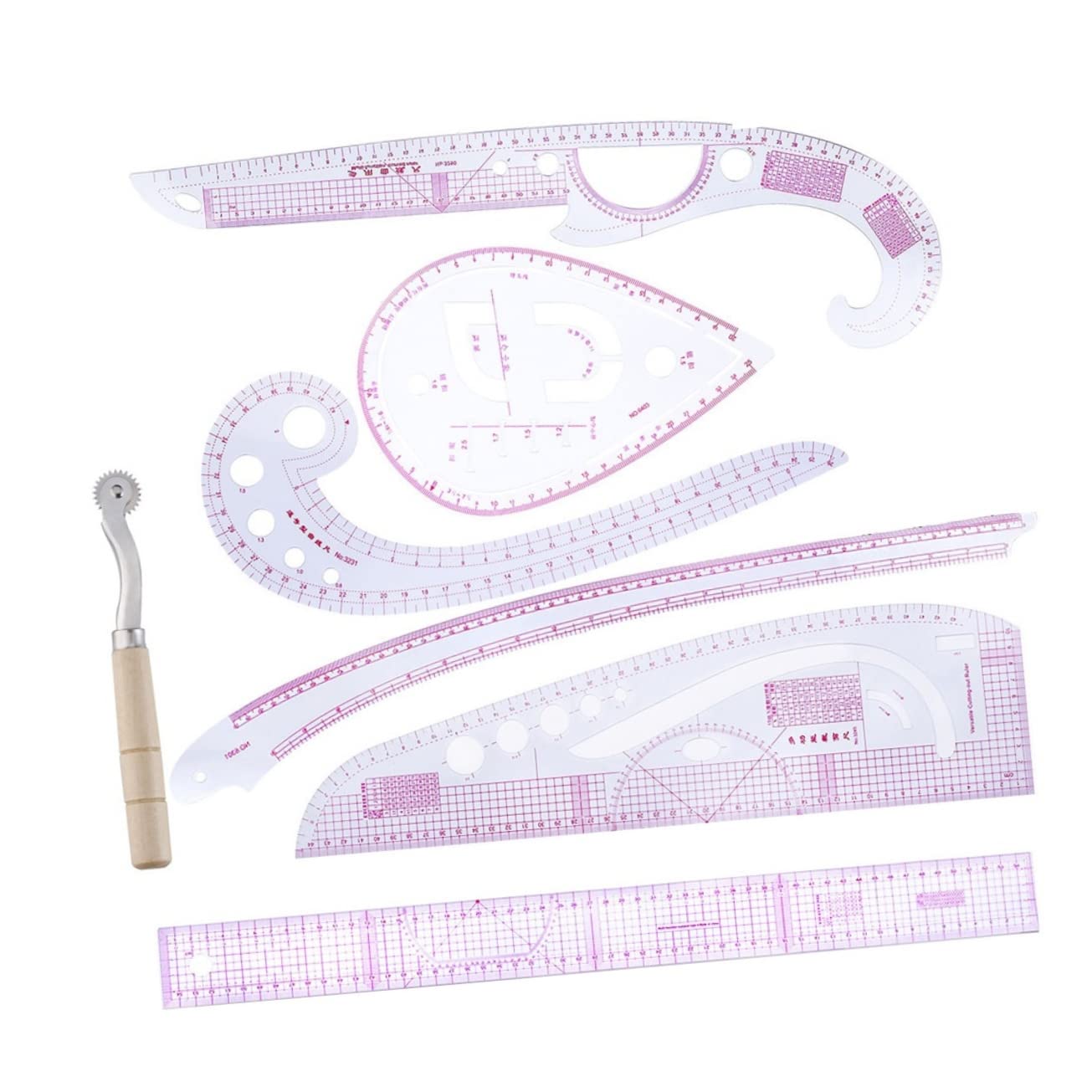 LIFKOME Reglas de para Confección con Curvas para Manga Bolsillo y Cuello Precisión Alta Flexibles y Duraderas Herramientas para Diseño y Corte de Ropa