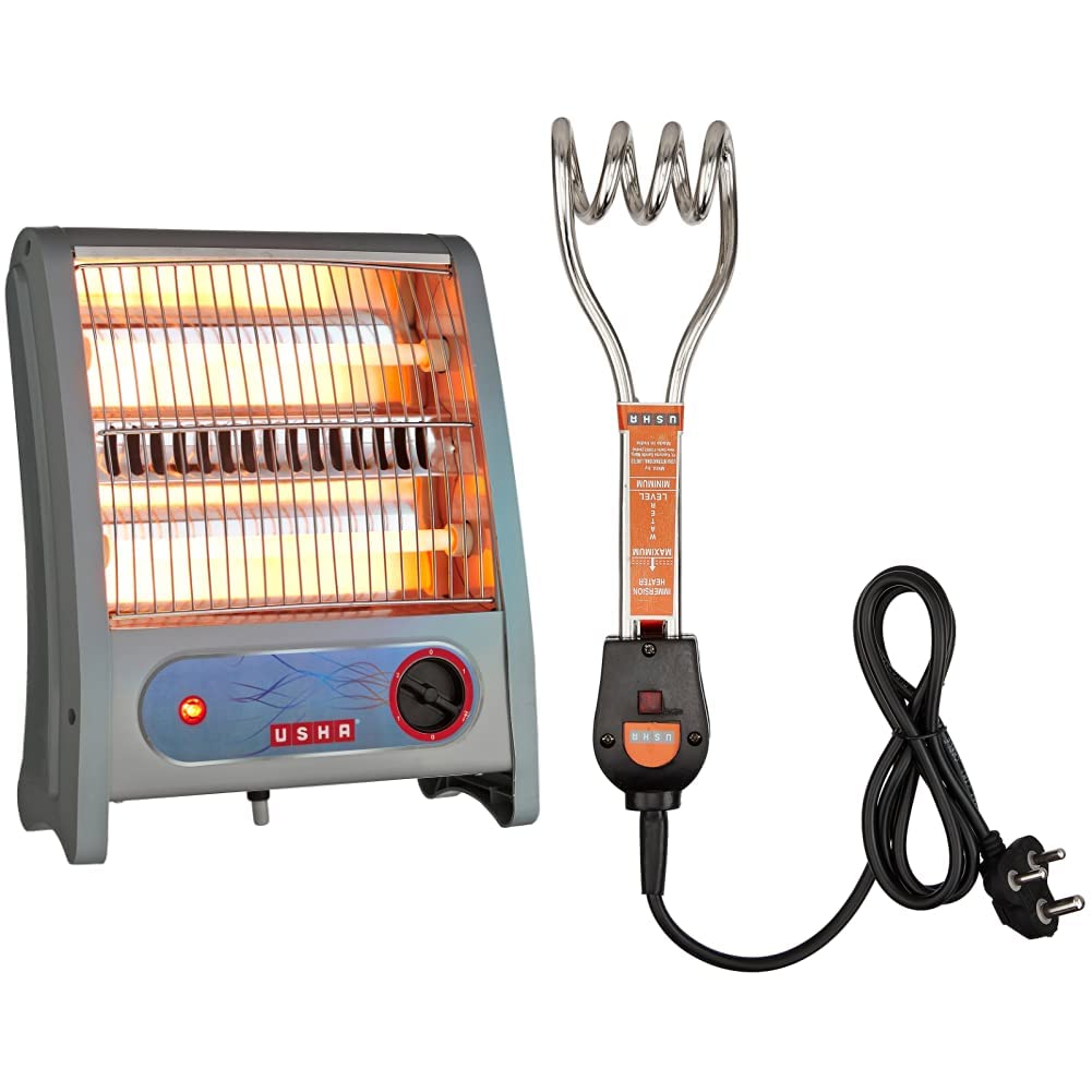 Buy Usha Quartz Room Heater (3002) 800-Watt with Overheating Protection  (Ivory) + Usha IH2415 1500-Watt Immersion Heater (Silver) Online at Low  Prices in India - Amazon.in