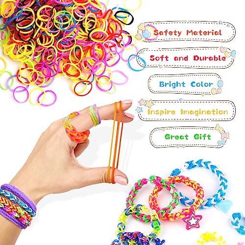 3000+ Rubber Band Bracelet Kit, Colorful Loom Bracelet Making Kit with Storage Box, DIY Art Craft Set with Charms Beads for Beginners Birthday Party Christmas Gift4