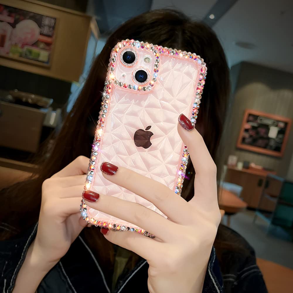 ピンク iPhone用ソフトケース Amazon.co.jp: 高級グリッターダイヤモンド透明ソフトフォンケース