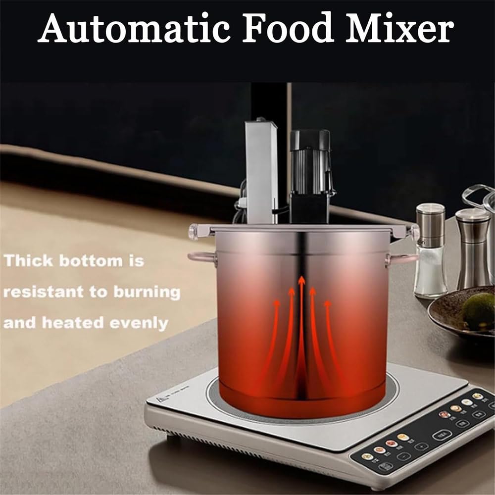 Mescolatore automatico commerciale, 15-40 l, in acciaio inox, per marmellate, salse, ripieno, condimento per hot pot, velocità regolabile, raschietto a 4 lame