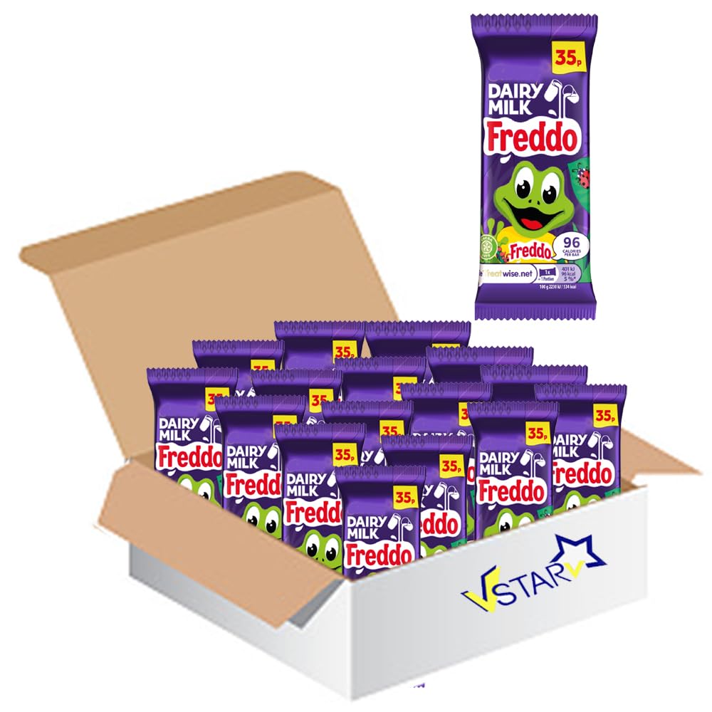 VSTAR All Chocolate Bars Collection (Cadbury Dairy Milk Freddo Bar 18g, Full Box), 1.0 count