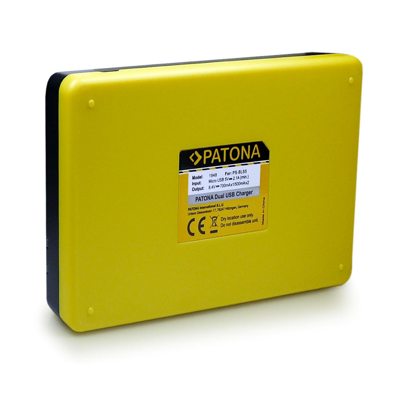 PATONA 1948 Dual Ładowarka USB do akumulatora Olympus BLS-5 BLS-50 BLS-1 | Kompaktowa ładowarka podróżna do E-450, OMD E-M10, Stylus 1, E-PL5, E-PL6, E-PL7, E-PL8, E-PL9, E-PL10