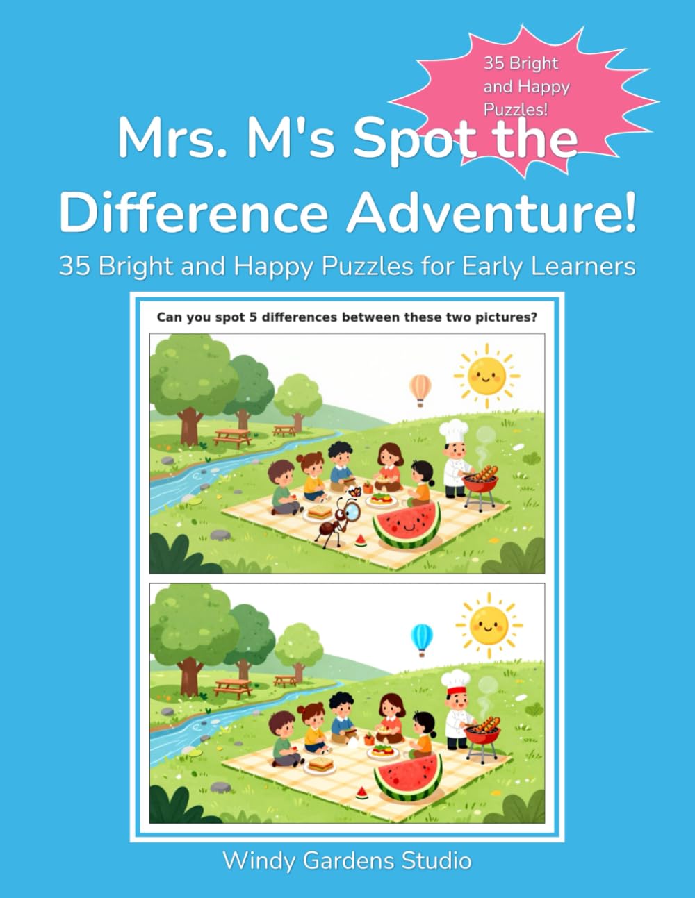Mrs. M's Spot the Difference Adventure: 35 Bright and Happy Puzzles for Early Learners (Mrs. M's Kindergarten Activity Books)
