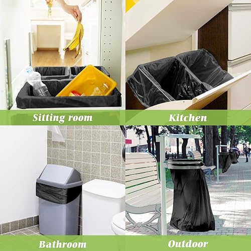 Miniatura 7 de Teivio Bolsas de basura negras de 30 a 33 galones  30 bolsas con lazos de 24, 25, 30, 32 y 33 galones  Bolsas de basura multiusos extra grandes para