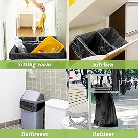 30-33 Gallon 48 Counts Large Black Trash Bags All Purpose Garbage Bags by Teivio, Large Trash Can Liners for Home, Kitchen, Office, Light Residential or Commercial Waste, Outdoor Lawn and Leaf Bags