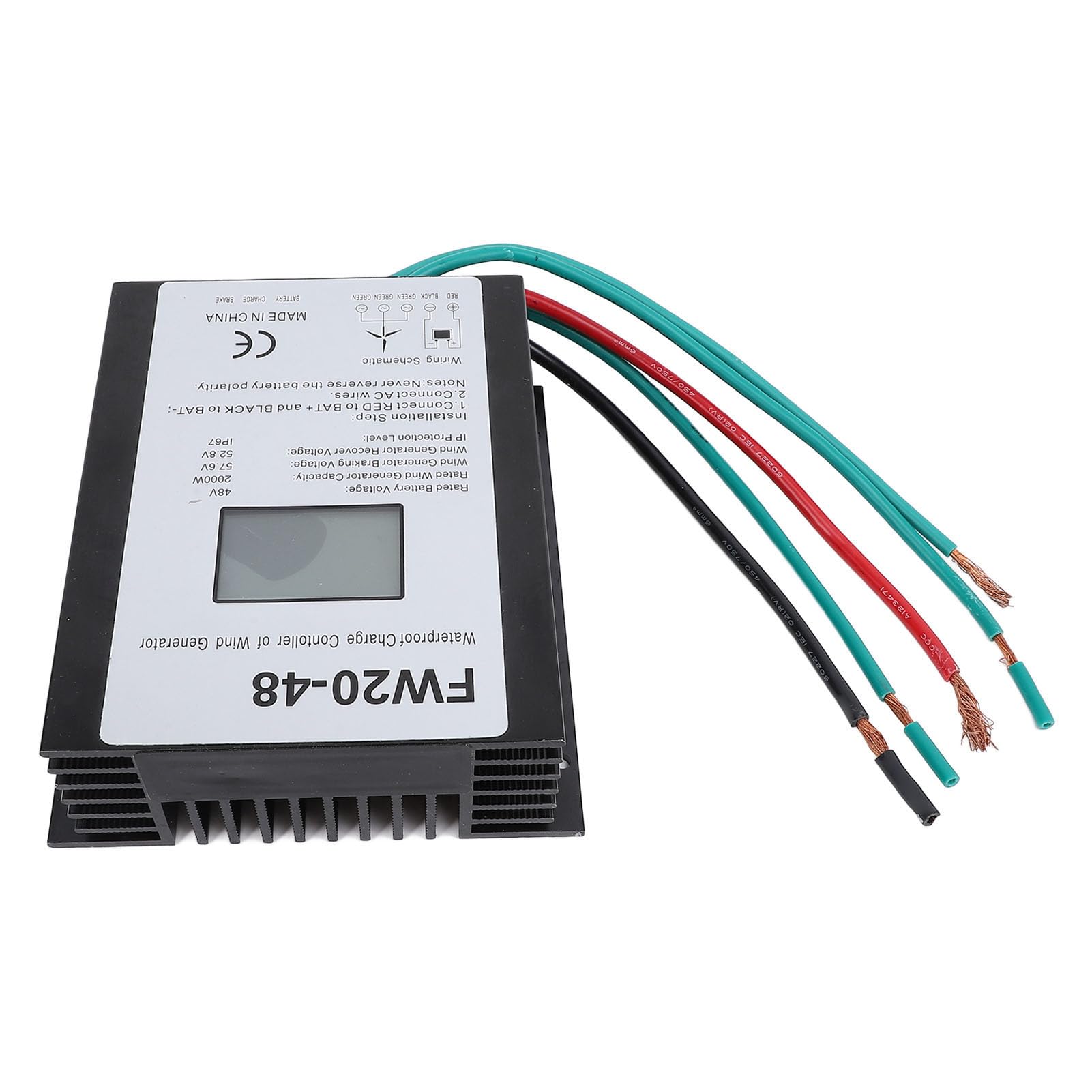 Controlador de carga de turbina eólica de 2000W 48V MPPT IP67 resistente al agua con pantalla LED para de generador eólico doméstico