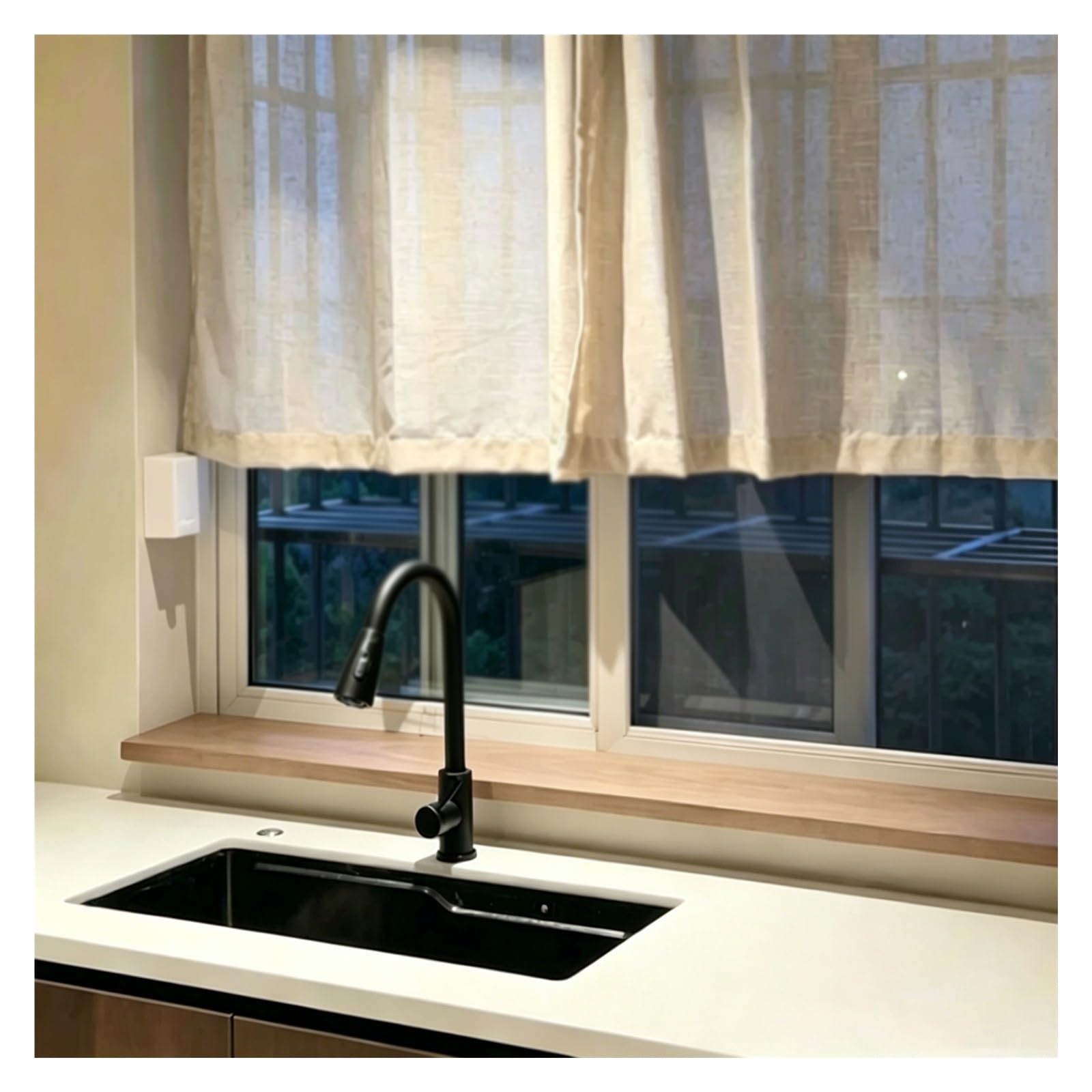 CHZDPP Customizable Window Ledge Extender for Narrow Window, Hardened Countertop Extension with Rounded Edge, Counter Extender for Bathroom(Beige,59" x 12"/150 x 30 cm)