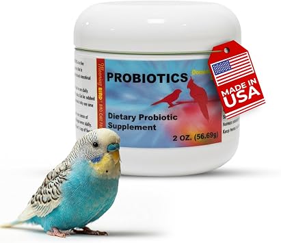 Morning Bird Probiotics for Birds 2 oz Digestive Health Supplement Supporting Gut Balance, Nutrient Absorption, Immune Support Easy Mix Powder Supplement for All Bird Species