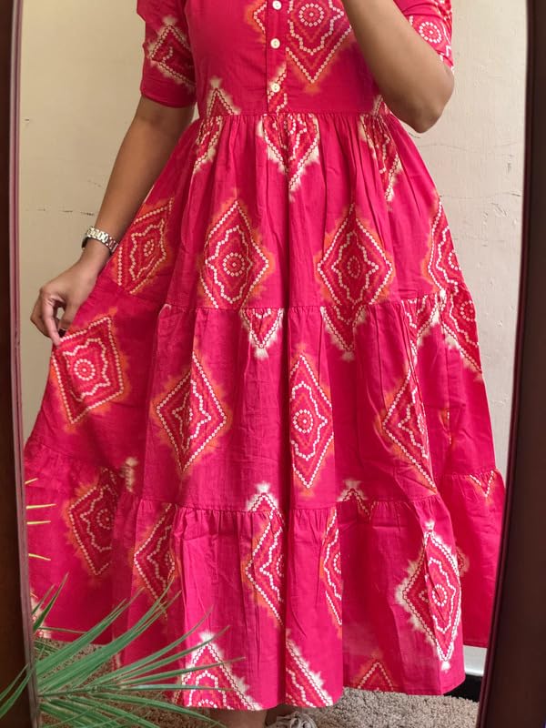 Image of Women's Rayon Printed Anarkali Kurta for Women and Girls, Regular Wear