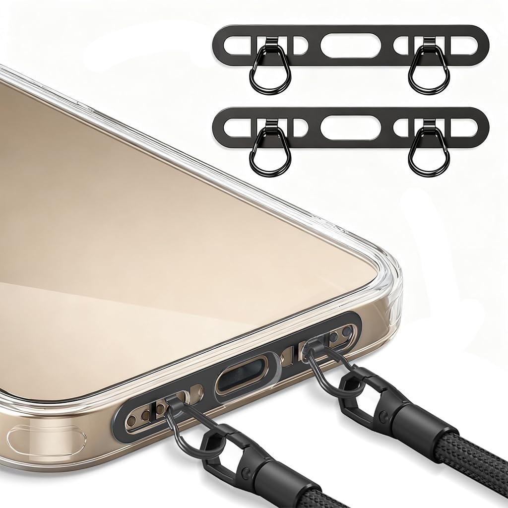 ZORBES® 2Pcs Metal Phone Tether Tab with Dual Hook - 0.4mm Ultra-Thin Stainless Steel Cellphone Metal Patch, Universal Lanyard Tether Tab for Cell Phone, Preventing Falling and Loss, Compatible with-image-30