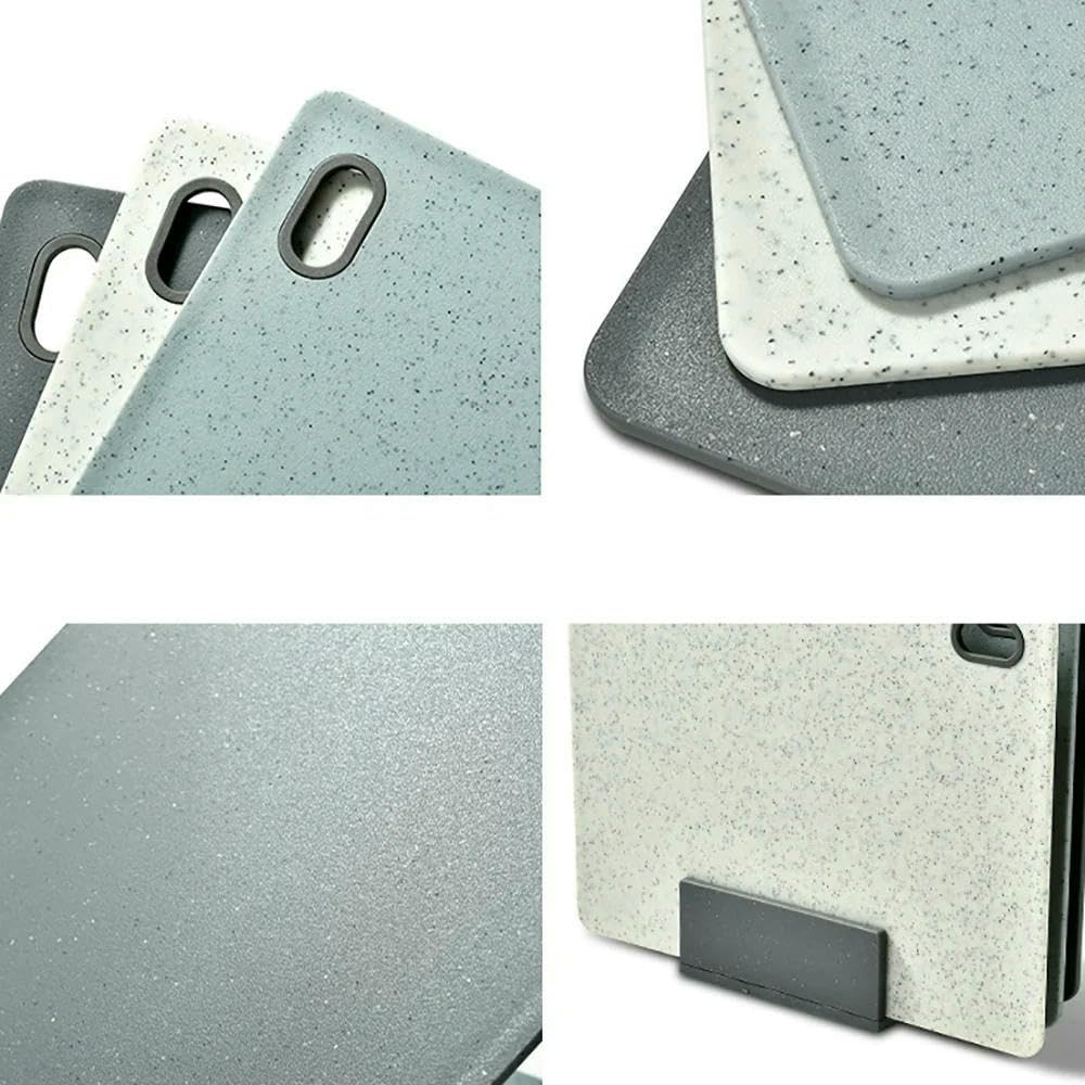 JJDFW - Juego de 4 tablas de cortar de doble cara con patrón de mármol para cocina y carne