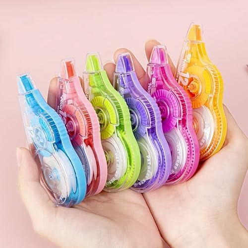 Treey White Out Correction Tape,6Pcs Cute Correction Tape White Out Tape For Instant Correction,Study Supplies And Office Supplies,Very Suitable For Students,Office Workers #TOP1