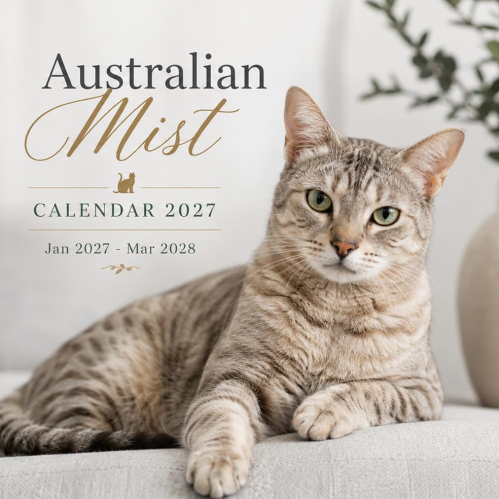 Australian Mist Calendar 2027: 15-Month Featuring Beautiful Cat Photography | January 27 - March 2028