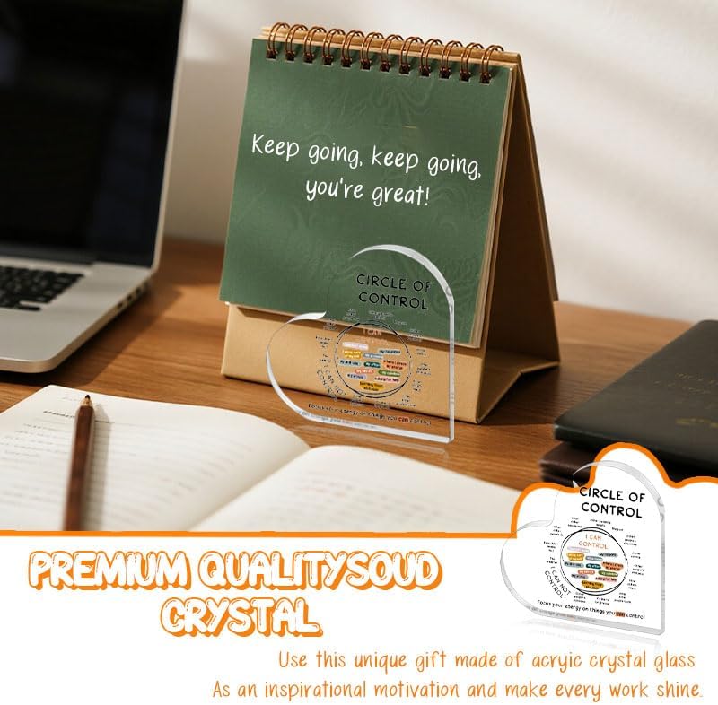 Heart Acrylic Plaque Inspirational Desktop Decoration Mental Health Motivational Gifts Physical Therapy Encouragement Office Acrylic Decor Circle of Control Desktop Decor for Living Room - Image 3