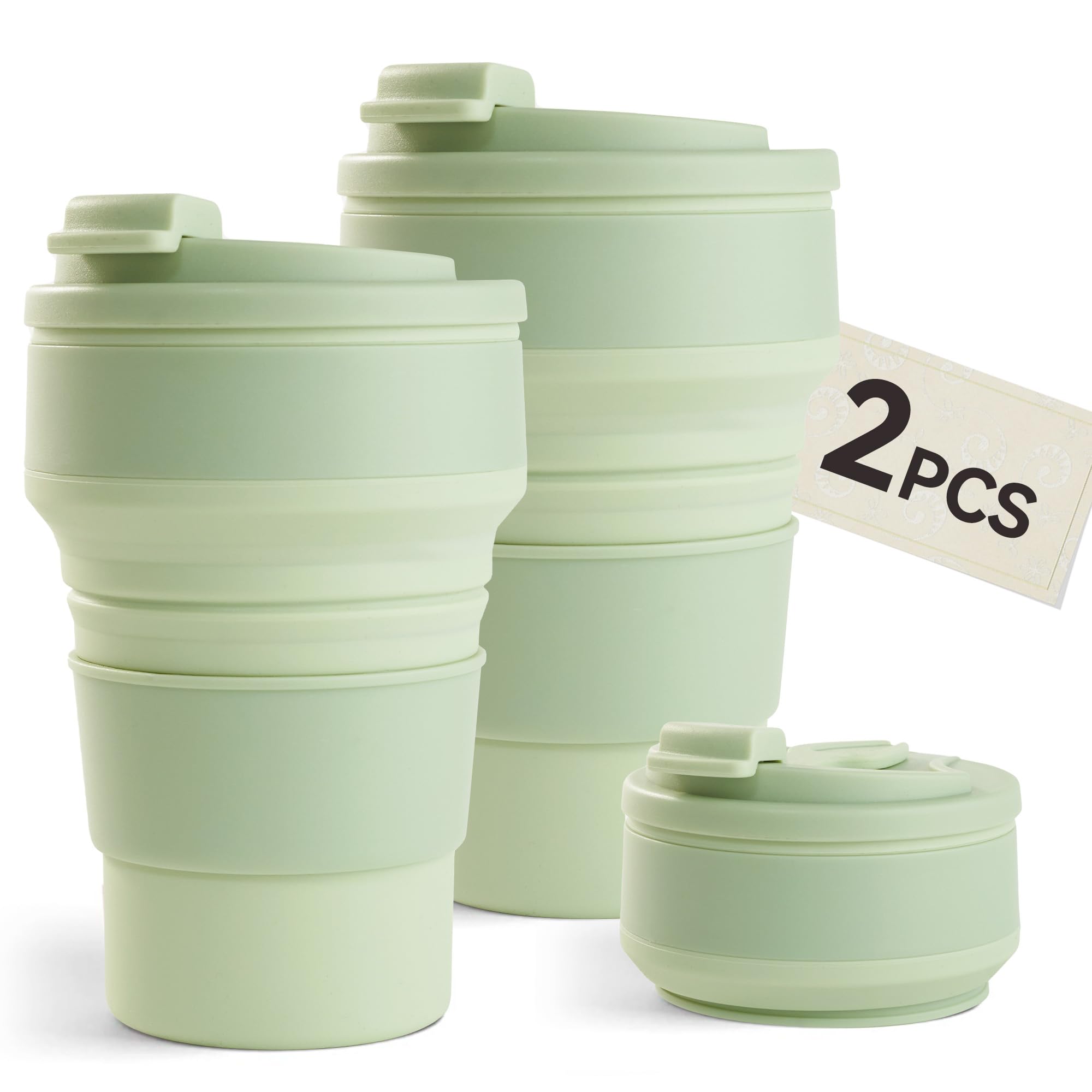 HASTHIP Collapsible Cup for Travel and Camping featuring 2 Pack 180ml Foldable Silicone Design