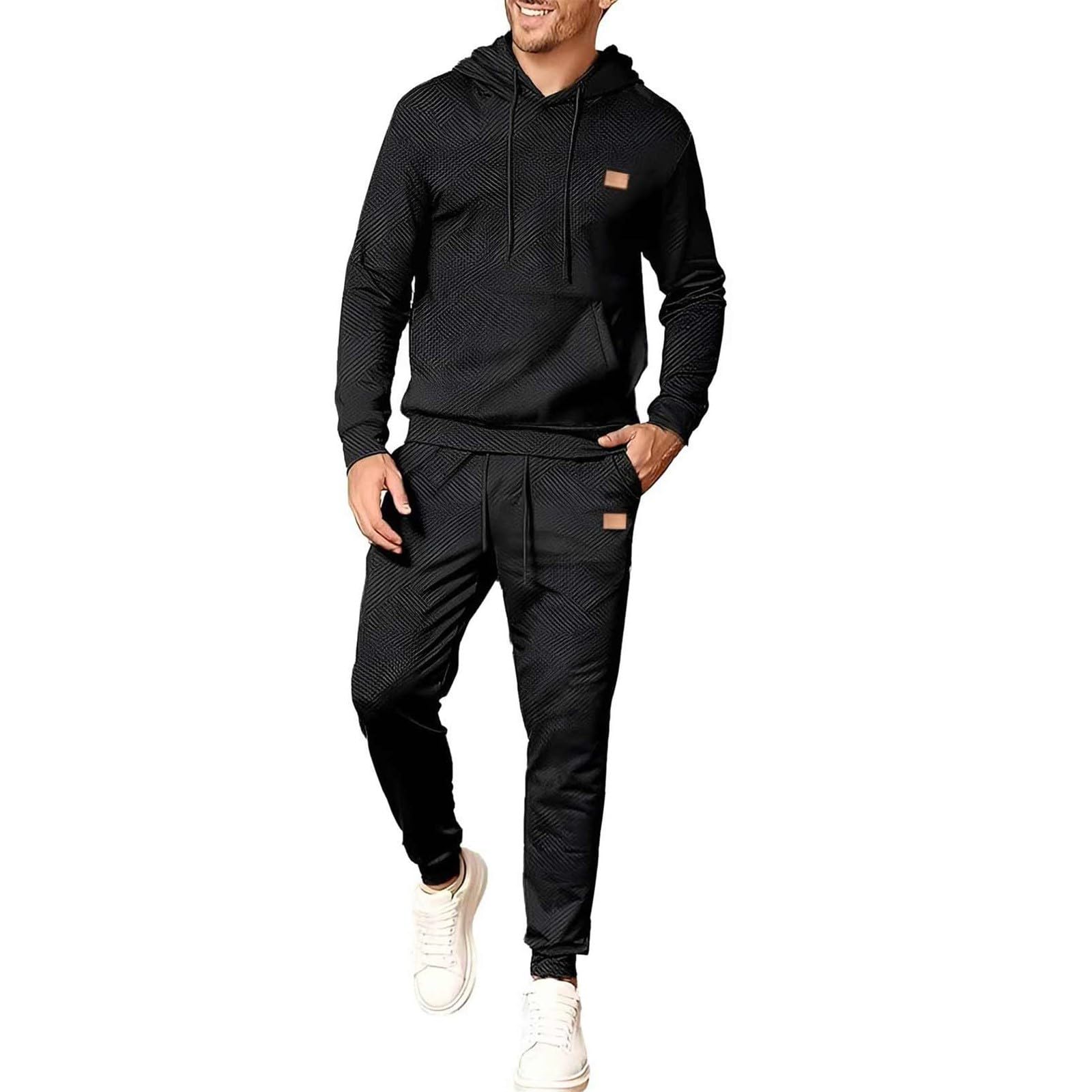 Tuta da uomo in 2 pezzi, tuta da uomo con cappuccio, set da 2 pezzi