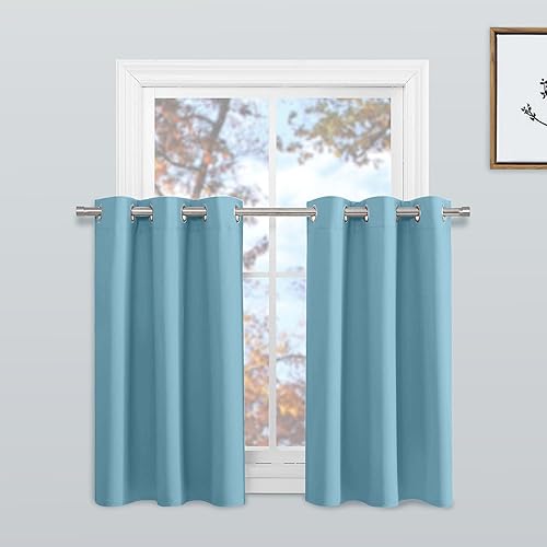 Miniatura 64 de KGORGE - Cortinas opacas grises para dormitorio 2 paneles, 42 x 63 pulgadas con ojales, cortinas de oscurecimiento de habitación con aislamiento