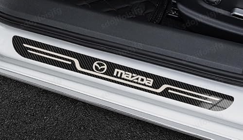 マツダ 車のドアシルプロテクター サイドステップガード CX-3/CX-4//CX-5/CX-8/アテンザ/アクセラ/デミオ 全シリーズ対応 車ドアガードステッ 保護ステッカー 傷隠し キズ防止 汚れ防止 スカッフプレート ステップガーニッシュ 前席 (長