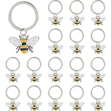 SUPERFINDINGS 20Pcs Bee Keychains Bee Charms For Party Favors
