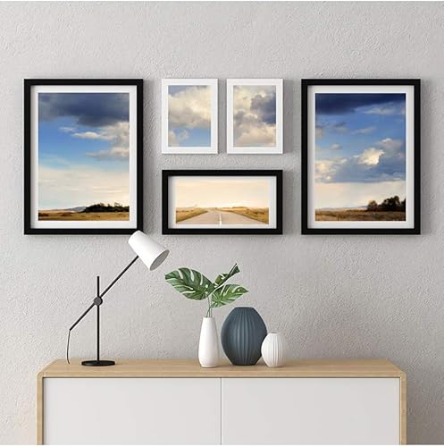 Miniatura 3 de Portarretratos de madera maciza de 16 x 20 pulgadas con paspartú o pared de 16 x 20 pulgadas sin montaje, marco de fotos negro (1 unidad)