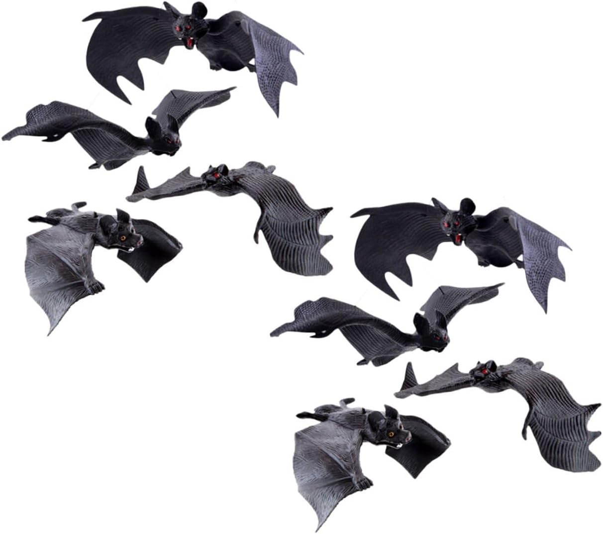 8pcs Realistic Hanging Bat Pendants Halloween Bat Ornaments Simulation Decorations for Indoor Outdoor Party Yard and Garden Decor