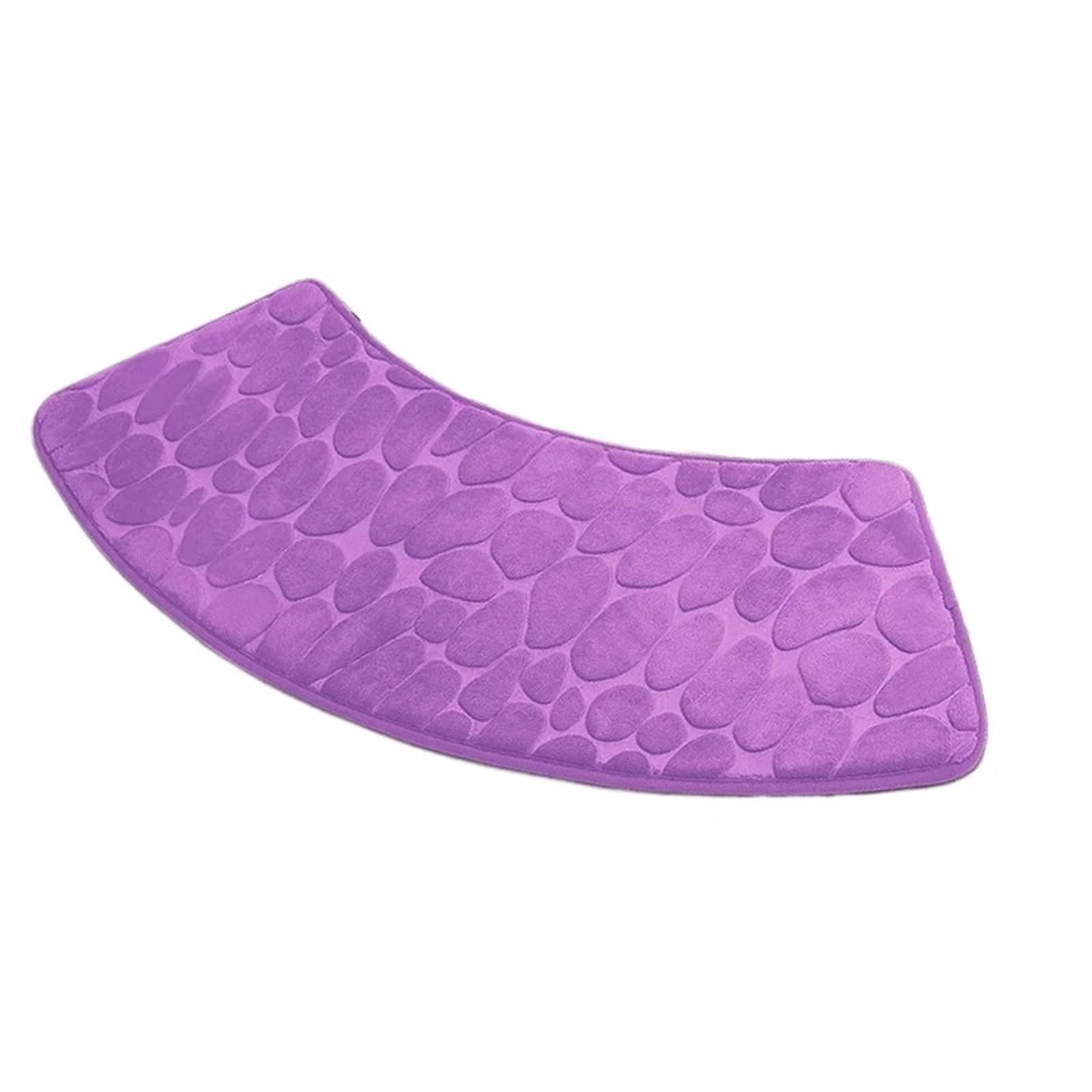 Curved Shower Mat 1PC Curved Scalloped Mat Bathroom Floor Absorbent Floor-Mat Toilet Shower Bath Mats(Purple,100x40cm)