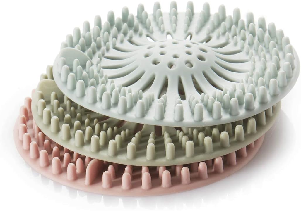 Drain Hair Catcher Silicone Shower Drain Hair Hrap Drain Stopper Cover for Bathroom Bathtub and Kitchen, Rubber Sink Strainer Silicone Filter Home Drain Cover (9 Pack)