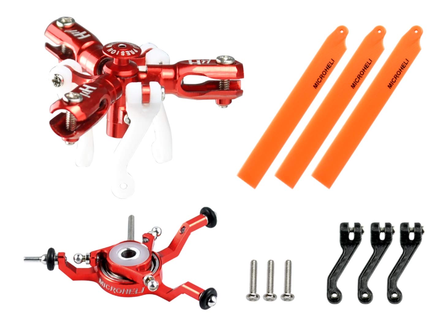 MICROHELI CNC Triple Orange Blades Conversion Set (RED) - Blade Nano CPX/CPS / S2 / S3