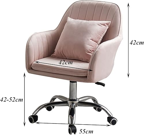 Miniatura 3 de Silla de oficina ergonómica con respaldo medio, giratoria, altura ajustable, soporte lumbar, silla de escritorio con reposabrazos