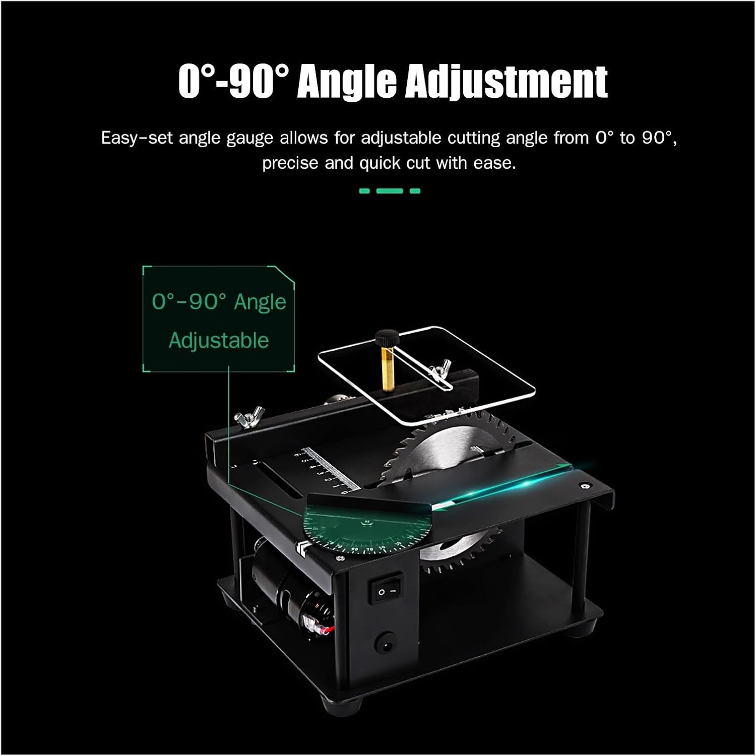 Multi-Functional Table Saw Mini Desktop Cutter Electric Cutting Machine with Blade Grinding Wheel Adjustable-Speed Angle,Practicality