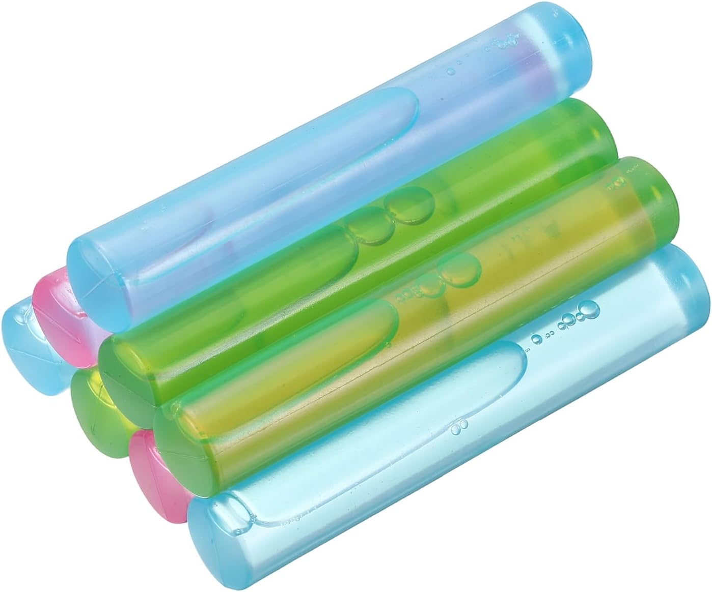 sourcing map 8 Pack Reusable Ice Cubes for Drinks, Plastic Ice Cubes for Juice Coffee Whiskey Cocktail Wine Beverages Summer Party BBQ, Blue/Green/Pink Bar Shape
