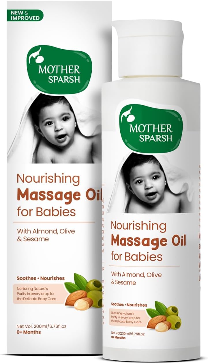 Nourishing Baby Massage Oil -200ml | Non Sticky & Moisturizing Baby Oil for New Born | Prevents Dryness, Strengthens Muscles & Bones