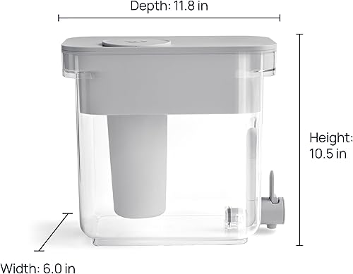 Miniatura 10 de Culligan Dispensador de filtro de agua de 22 tazas con tecnología ZeroWater - Incluye filtro de agua avanzado de 5 etapas, certificado para reducir