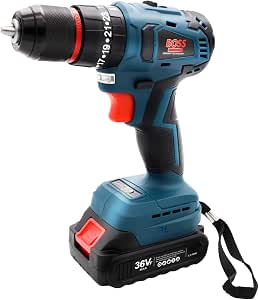 BOSS LIFE STYLE 36V Cordless Impact Drill Kit: Brushless Motor, 2 ...