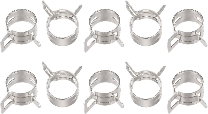 Abraçadeira de mangueira tipo mola uxcell 18 mm em aço 65Mn niquelado – Kit com 10 unidades