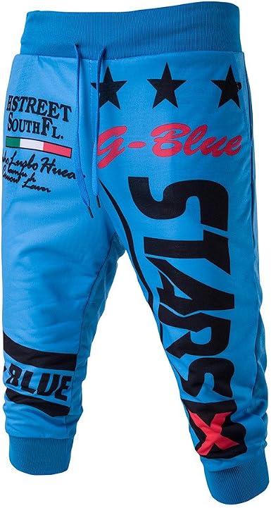 YEBIRAL Bermudas Pantalones Cortos Chandal Ancho de Los Hombres de la Moda  Elástica de Impresión Pantalones con Cordón Deportivos Casuales(M,Cielo  Azul) : Amazon.es: Moda