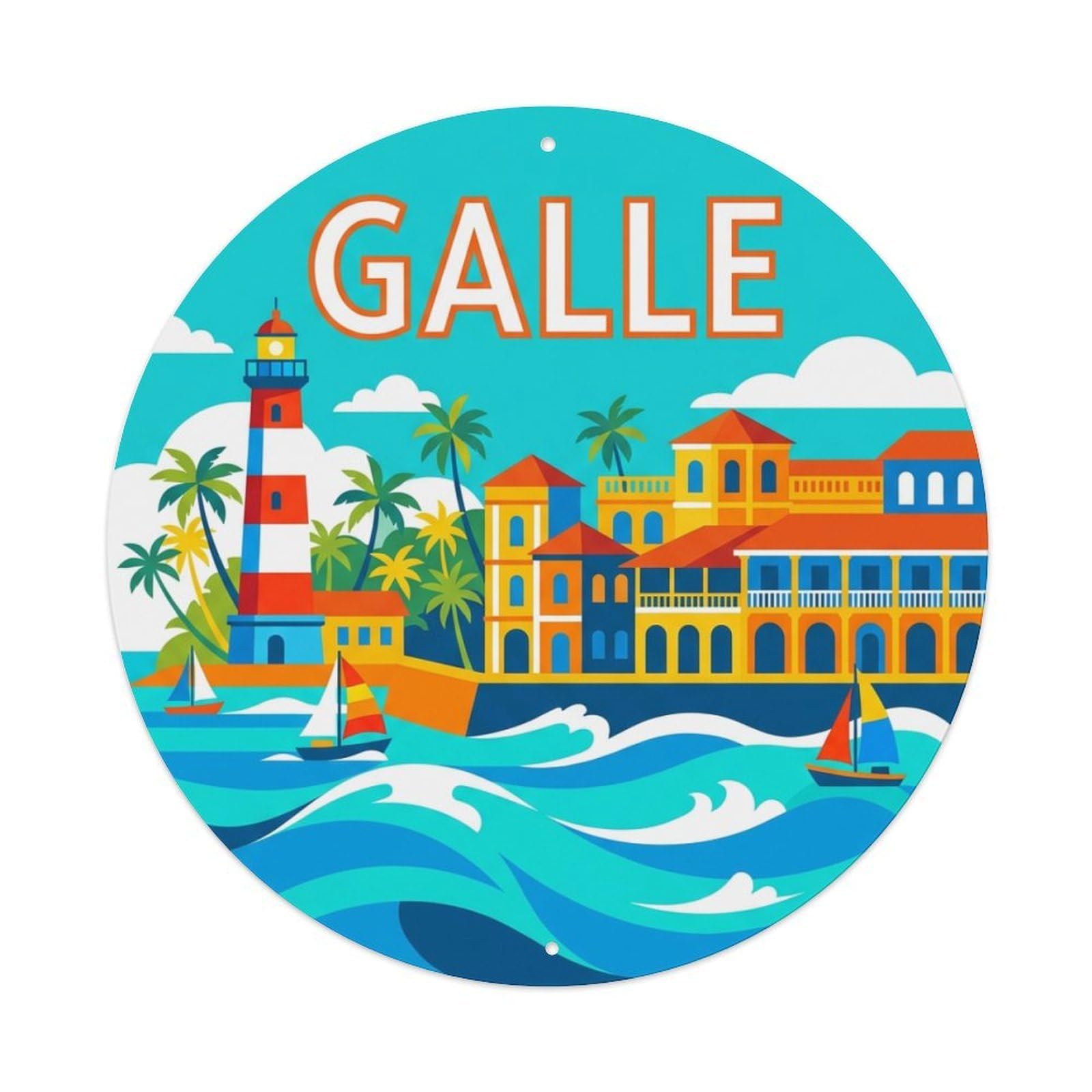 Travel Vintage Sri Lanka Galle Metal Tin Sign