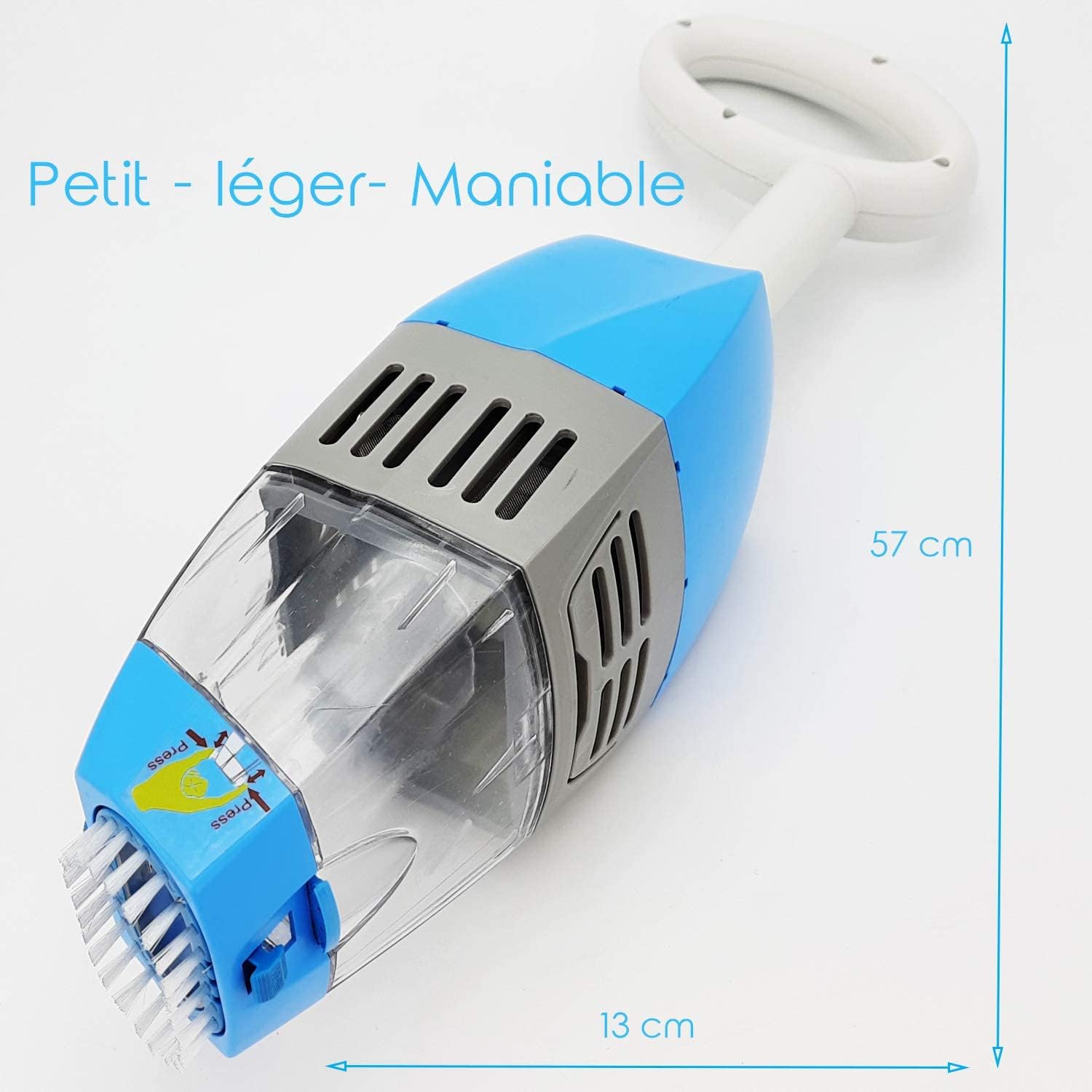 Orca 020 H - Robot Aspirateur sur Batterie - Idéal pour Piscine Et Spa Gonflable- sans Fil - Fourni avec Poignée Ergonomique et Manche Télescopique - Tamis Filtrant