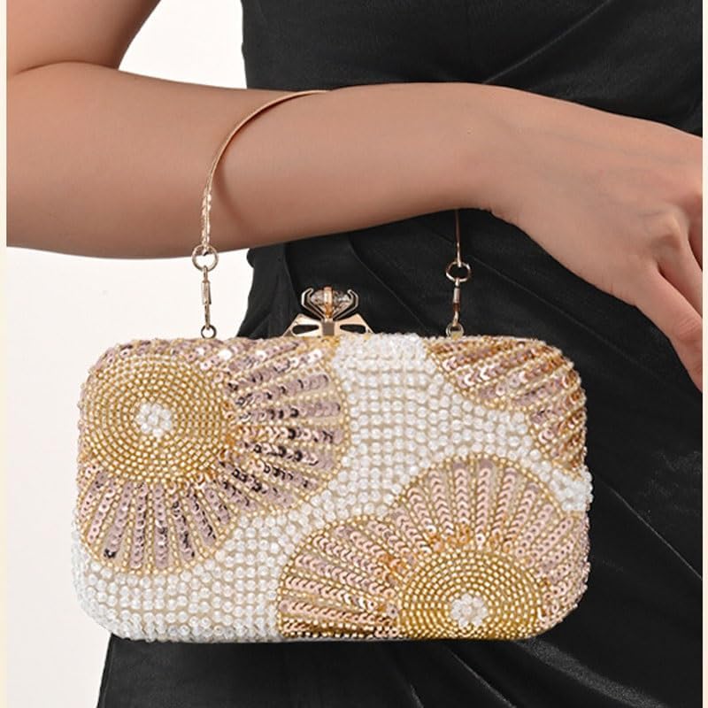 Banquet Bag Sequin Flowers Embellished Small Square Rhinestone Dress Hand-held Bags image 4