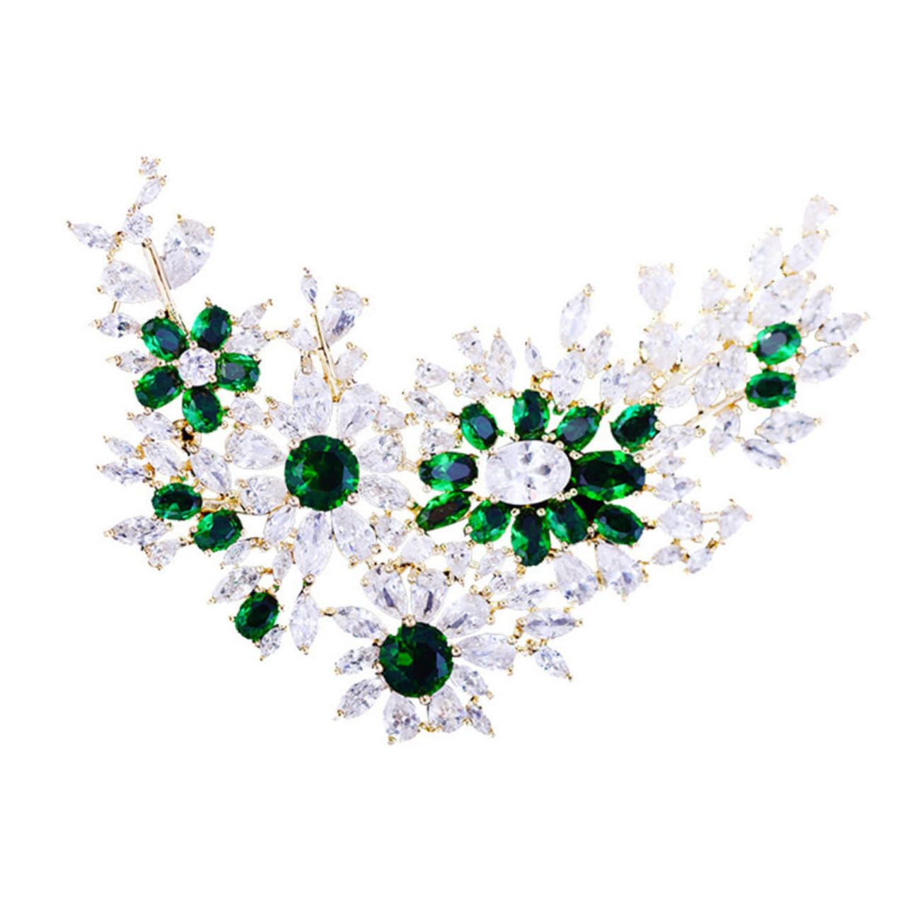 GALPADA 3pezzi Spilla Decorativa Zirconio Verde Elegante Accessorio Per Cappotti e Cardigan Perfetta Per Ogni Occasione Leggera e Luminoso