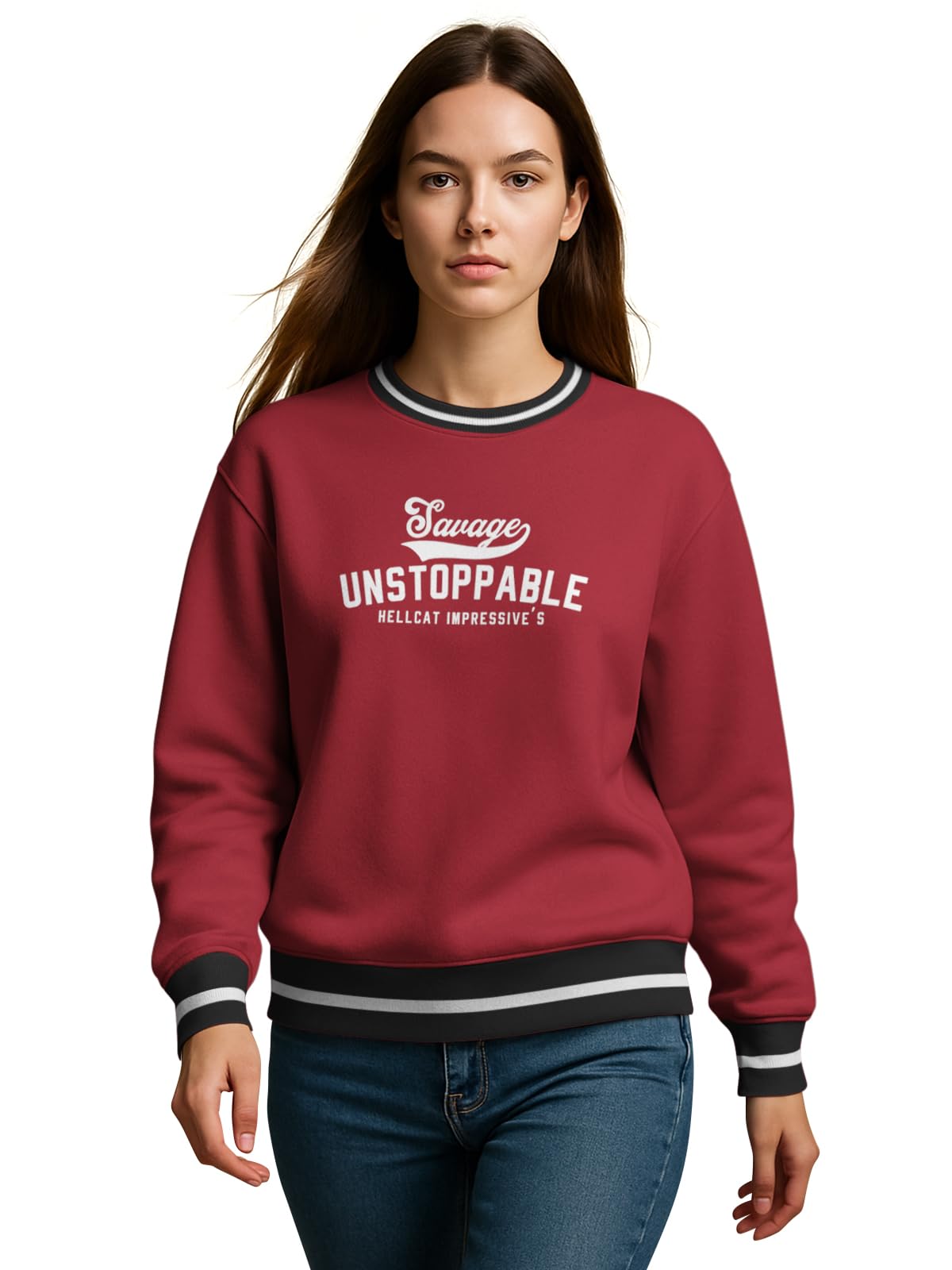 HELLCAT Tshirt for Woman | Full Sleeve Tshirt for Women | Varsity T Shirt for Women