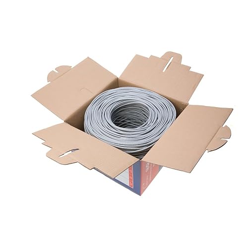 Vista 31 de Cables Direct Online Cable sólido Cat5e de 1000 pies 24AWG UTP Cat5 a granel, red de cable de aluminio revestido de cobre (sin blindaje (UTP), Blanco