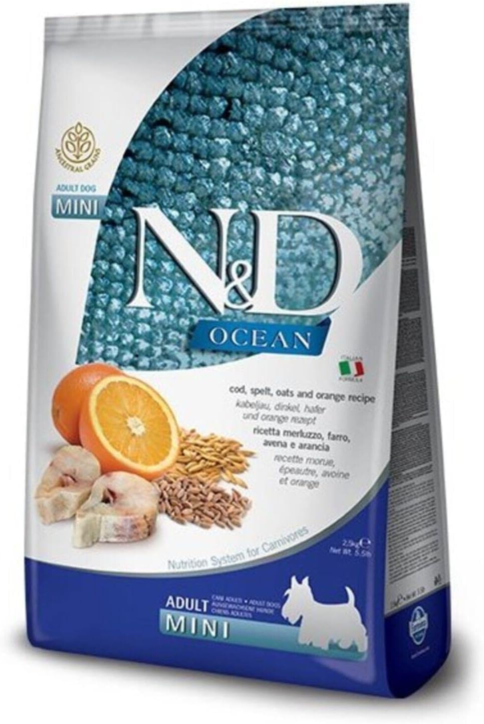 Farmina Cod, Spelt, Oats & Orange Adult Mini Dry Dog Food